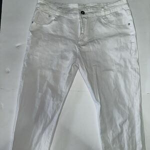 FREDD MARSHALL Jeans Mens 36x30 White Regular Straight Stretch Denim Pants
